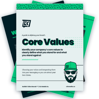 Define core values workbook cover mockup